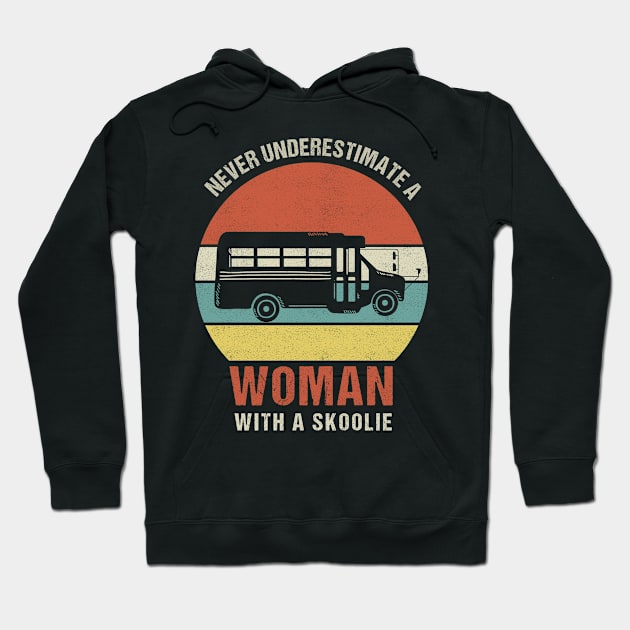 Vintage Camping Bus Design for a  Skoolie Owner Hoodie by ErdnussbutterToast